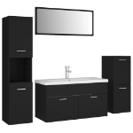 Set Mobili da Bagno Nero in Truciolato