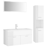 Set Mobili da Bagno Bianco Lucido in Truciolato