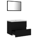 Set Mobili da Bagno Nero in Legno Multistrato