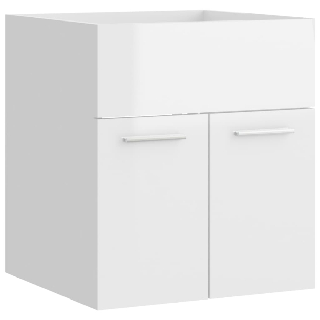 Mobile Sottolavabo Bianco Lucido 41x38,5x46cm Legno Multistrato