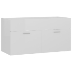 Mobile Lavabo Bianco Lucido 90x38,5x46 cm in Legno Multistrato