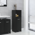 Mobile da Bagno Nero 30x30x95 cm in Legno Multistrato