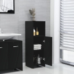 Mobile da Bagno Nero 30x30x95 cm in Legno Multistrato