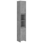 Mobile da Bagno Grigio Cemento 30x30x183,5 cm Legno Multistrato