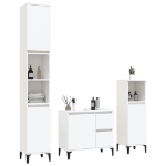 Set di Mobili da Bagno 3 pz Bianco in Legno Multistrato