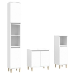 Set Mobili da Bagno 3 pz Bianco in Legno Multistrato