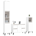 Set Mobili da Bagno 3 pz Bianco in Legno Multistrato