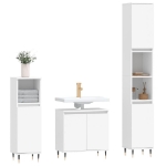 Set Mobili da Bagno 3 pz Bianco in Legno Multistrato