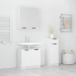 Set di Mobili da Bagno 3 pz Bianco in Legno Multistrato