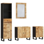 Set Mobili da Bagno 4 pz in Legno Massello di Mango