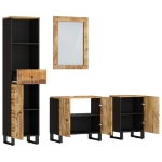 Set Mobili da Bagno 4 pz in Legno Massello di Mango