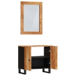 Set Mobili da Bagno 2pz in Legno Massello di Acacia