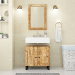 Mobile Lavabo 62x33x58cm Legno Massello Mango Legno Multistrato