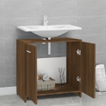 Armadietto Bagno Rovere Marrone 60x33x60cm Legno Ingegnerizzato