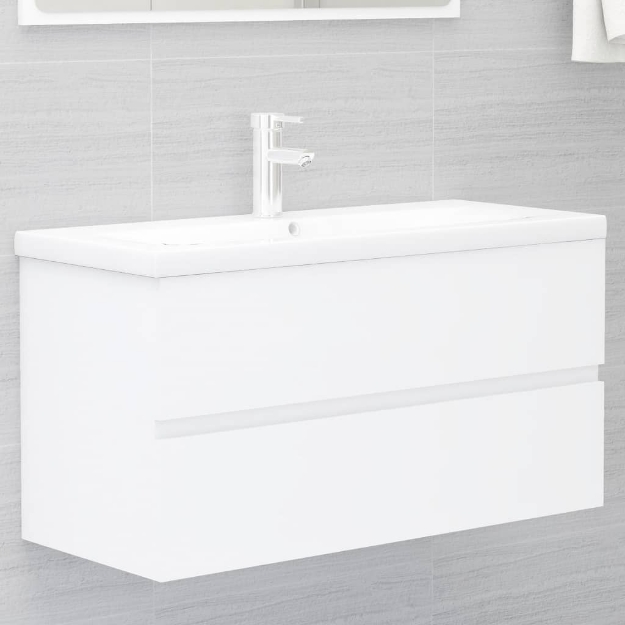 Mobile Lavabo Bianco 90x38,5x45 cm in Legno Multistrato