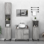 Armadietto Bagno Grigio Sonoma 65x33x60 cm in Legno Multistrato