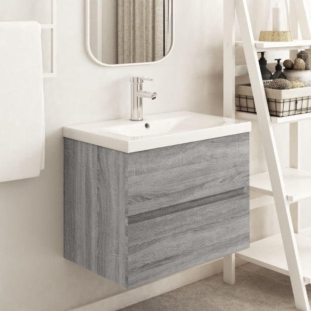 Mobile Lavabo Grigio Sonoma 60x38,5x45 cm in Legno Multistrato