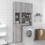 Armadietto Bagno Grigio Sonoma 32x25,5x190 cm Legno Multistrato