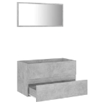 Set Mobili da Bagno 2 pz Grigio Cemento in Legno Multistrato