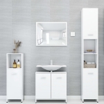 Set Mobili da Bagno 3 pz Bianco in Truciolato