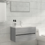 Set Mobili da Bagno 2 pz Grigio Sonoma in Legno Multistrato