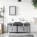 Set Mobili da Bagno 3 pz Grigio Sonoma in Legno Multistrato