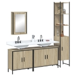 Set Mobili da Bagno 4 pz Rovere Sonoma in Legno Multistrato