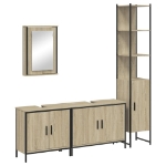 Set Mobili da Bagno 4 pz Rovere Sonoma in Legno Multistrato