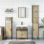 Set Mobili da Bagno 4 pz Rovere Sonoma in Legno Multistrato