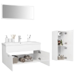 Set Mobili da Bagno Bianco Lucido in Truciolato