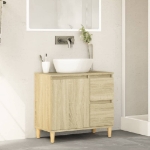 Armadietto da Bagno Rovere Sonoma 65x33x60 cm Legno Multistrato