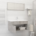 Set Mobili da Bagno Grigio Cemento in Truciolato