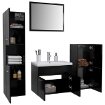 Set Mobili da Bagno Nero in Legno Multistrato