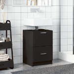 Mobile Lavabo Nero 80x33x60 cm in Legno Multistrato