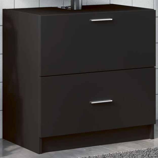 Mobile Lavabo Nero 59x37x59 cm in Truciolare