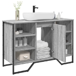 Mobile Lavabo Bagno Grigio Sonoma 91x35x60 cm in Truciolato