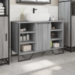 Mobile Lavabo Bagno Grigio Sonoma 91x35x60 cm in Truciolato