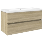 Set Mobili da Bagno 2 pz in Ceramica e Legno Multistrato