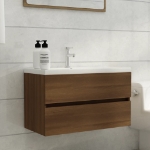 Mobile Lavabo Rovere Marrone 80x38,5x45 cm in Legno Multistrato