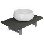 Set Mobili da Bagno 2 pz Ceramica Grigio