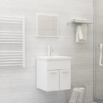 Set Mobili da Bagno 2 pz Bianco in Legno Multistrato