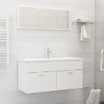 Set Mobili da Bagno 2 pz Bianco in Legno Multistrato