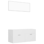 Set Mobili da Bagno 2 pz Bianco in Legno Multistrato