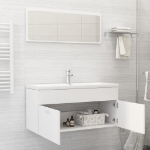 Set Mobili da Bagno 2 pz Bianco in Legno Multistrato