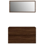 Set Mobili da Bagno 2 pz Rovere Marrone in Legno Multistrato