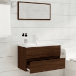 Set Mobili da Bagno 2 pz Rovere Marrone in Legno Multistrato