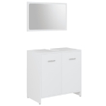 Set Mobili da Bagno 4 pz Bianco in Legno Multistrato