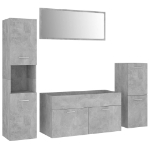 Set Mobili da Bagno Grigio Cemento in Truciolato