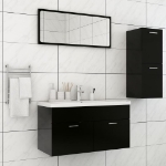 Set Mobili da Bagno Nero in Truciolato