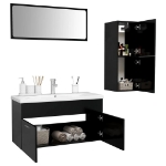 Set Mobili da Bagno Nero in Truciolato